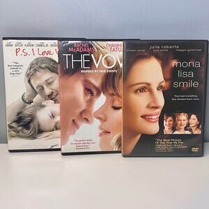 Lot of 3 Romance Drama DVDs: PS I Love You, The Vow, Mona Lisa Smile
